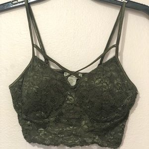 Olive Green Lace Bralette